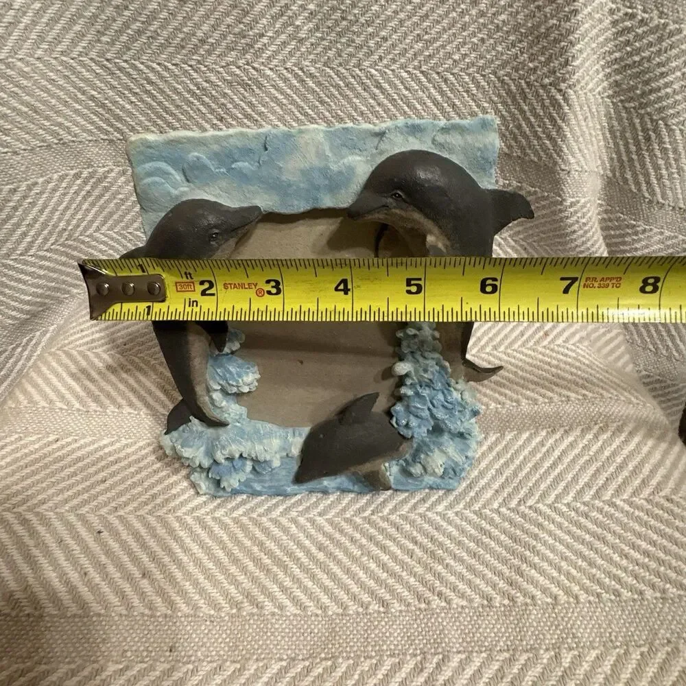 Vintage Dolphin Photo Frame 3D Colorful Holds 3-1/2